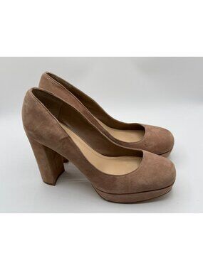BCBGeneration Platform Block Heel Women's Size 8M Tan Leather Dressy Shoes